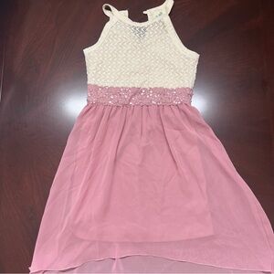 Lily Bleu Pink and Cream Casual Kids Dress